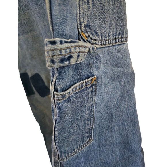 Carhartt Mens Vintage Blue Denim Work Jeans thrashed/Distressed workwear - Picture 4 of 12